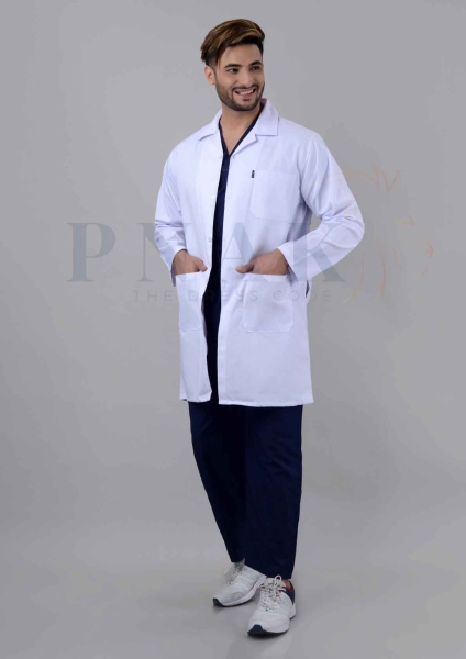 Lab Coat Full Sleeves Knee Length White    UNISEX Dr  Aprons