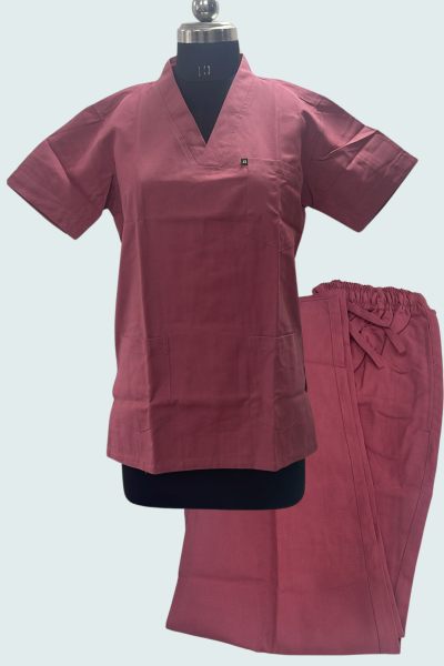 Scrub Suit Cherry with high neck Scrub Suits - OFFERS 