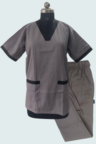 Scrub Suit Steel grey with black piping Scrub Suits - OFFERS 