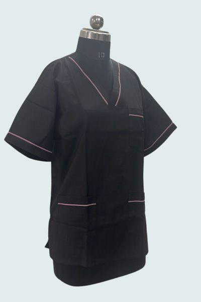 Scrub Suits Black with Pink Piping Scrub Suit - Offers