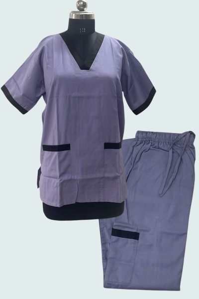 Scrub Suits Purple with Black piping Scrub Suits - OFFERS 