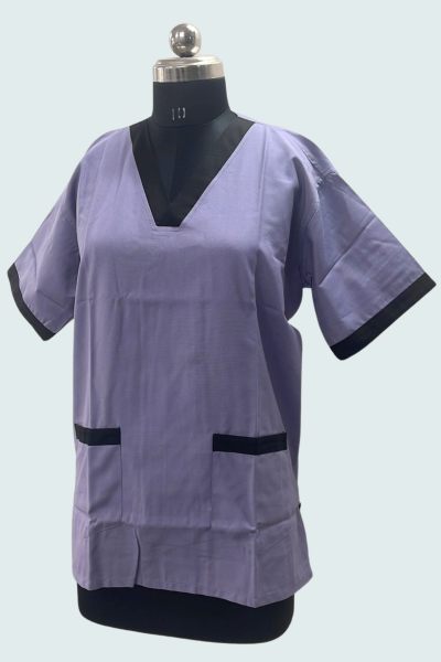 Scrub Suits Purple with Black piping Scrub Suit - Offers