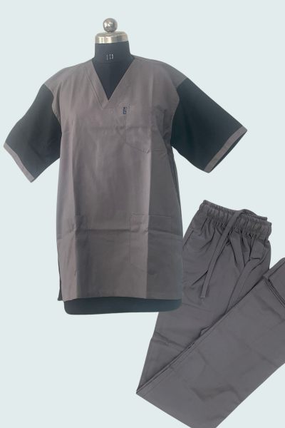 Scrub Suits Steel grey black pattern Scrub Suits - OFFERS 